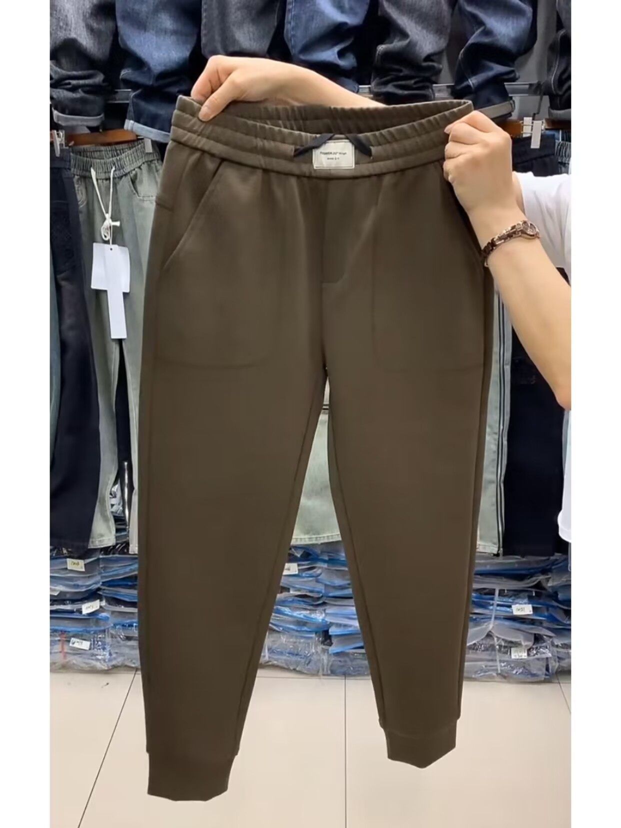 快手同款春秋螺纹棉咖色运动裤卫裤休闲裤男士青年长裤百搭小脚裤,淘宝优惠券,粉丝福利购,淘宝优惠卷