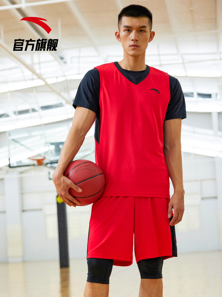 安踏篮球服套装男2024夏季学生速干比赛训练服运动背心短裤两件套