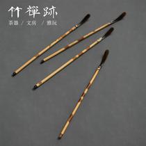 Bamboo Zen Trail) Red Xiangfei Bamboo Inlaid Horn Tea Pluso Tea Pluss Red Xiangfei Tea Spoon Teaspoon Teaspoon Bamboo Tea Pickpocket Tea Dao zero allocation