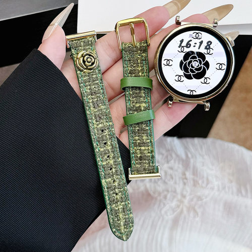 山茶花适用华为GT6/GT5手表表带GT4真皮GT3女款watch4pro新款GT2pro皮质watch3pro秋冬41mm女士5Pro荣耀E专用 - 图0