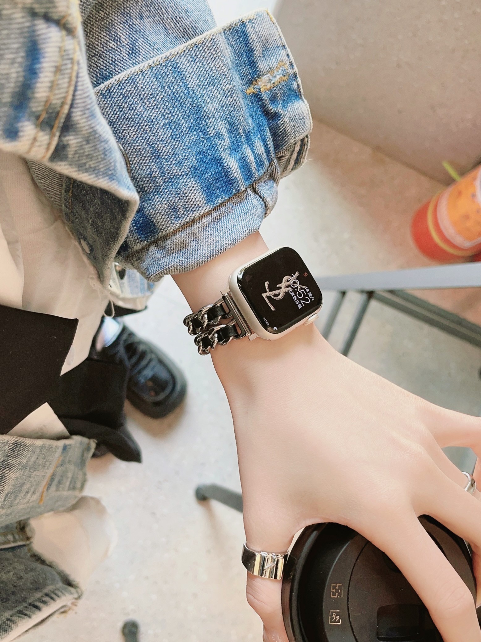 适用iwatchs8苹果s7手表表带s9新款s6小香风applewatch45代SE高级感iwatchultra金属iPhonewatch女款watchs潮 - 图0