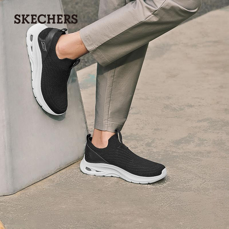 skechers斯凯奇男鞋一脚蹬夏秋休闲厚底运动鞋休闲健步缓震跑步鞋-图1