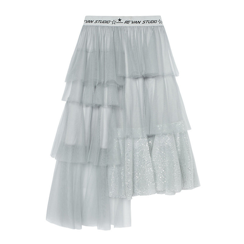 revan芮范2020夏季新款网纱半身裙 REVAN半身裙