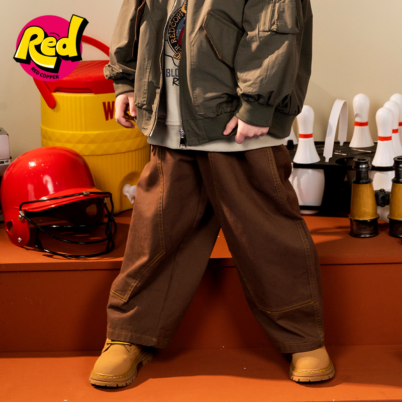 redcopper童装男童女童2024新款秋冬季裤子儿童洋气休闲裤阔腿裤