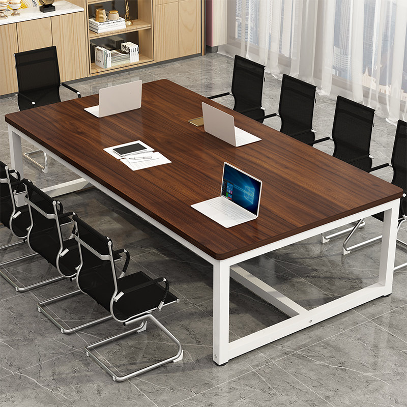 实木会议桌长桌简约现代长方形培训办公桌椅组合小型工作台洽谈桌