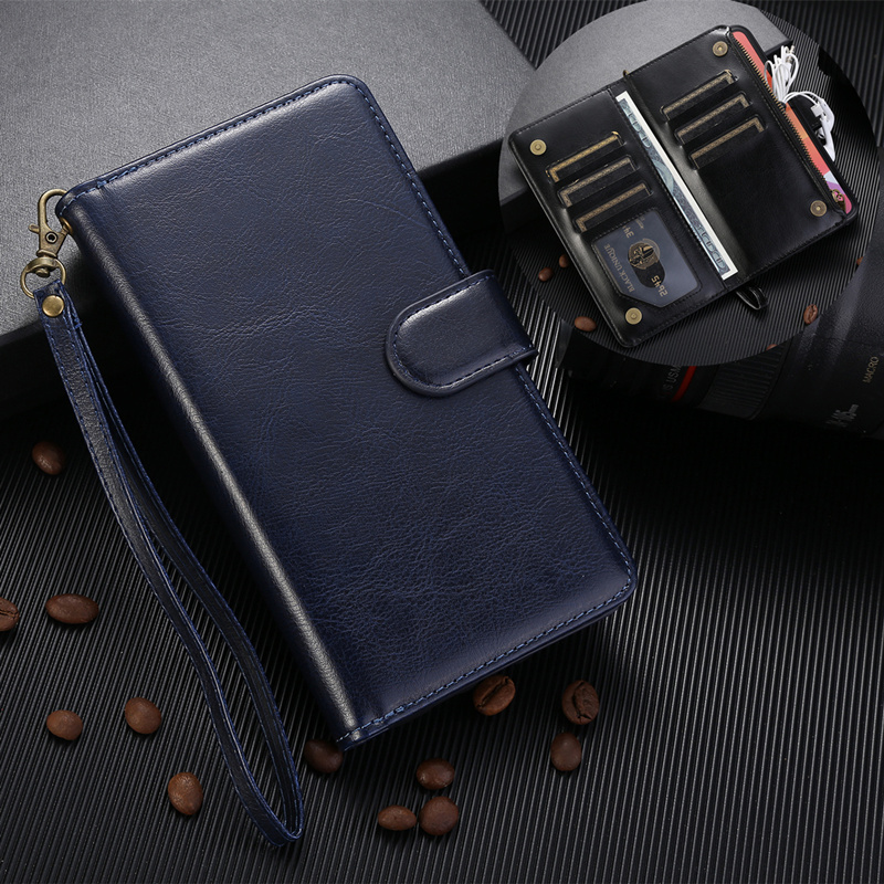 note20ultra钱包皮套适用samsung三星s20u手机壳fe插卡note10防摔wallet case多功能拉链卡包腕带保护套cover-图0