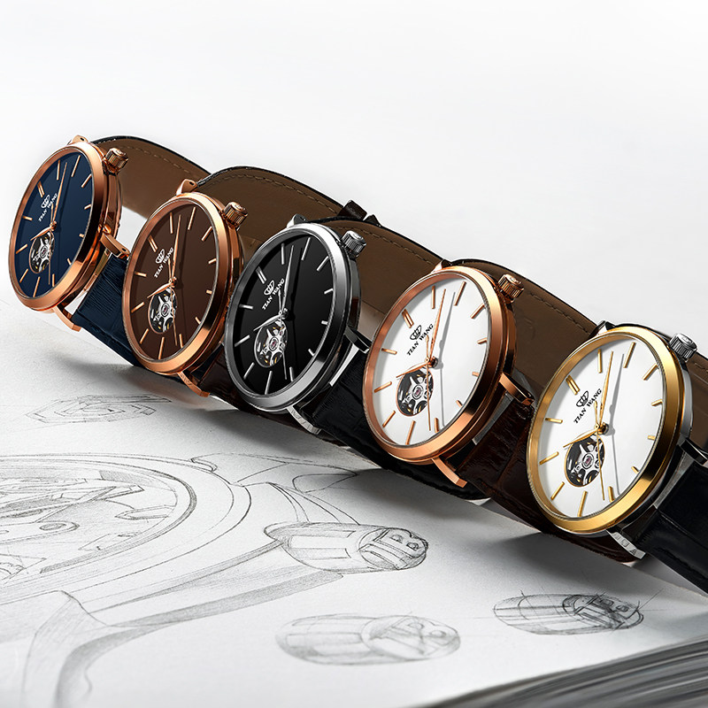 男官方正品镂空礼物顺丰5992天王表 天王深圳国产腕表