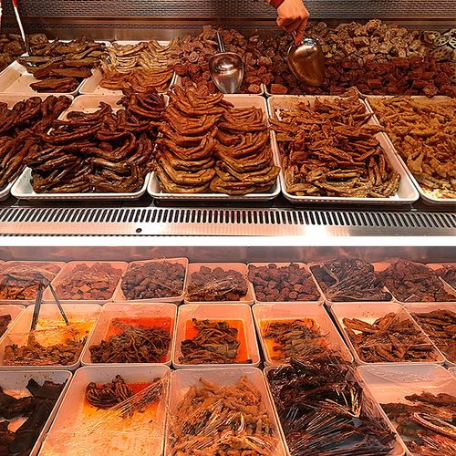 密胺卤菜熟食展示盘装凉拌菜盘子卤味鸭货专用盘子长方形凉菜托盘 - 图0