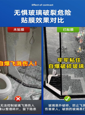 钢化玻璃防爆膜玻璃门防碎浴室