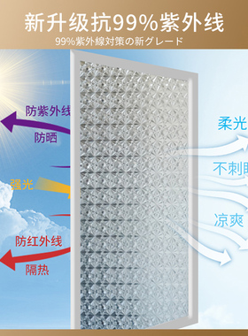 日本3d浮雕复古玻璃贴纸透光窗户