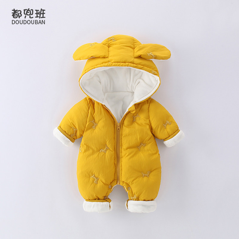 新生儿秋冬季宝宝外出抱衣连体衣 都兜班童装连身衣/爬服/哈衣
