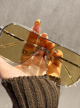 黑框茶色太阳眼镜男士开 车抗UV开 车专用眼镜大框双梁近视太阳眼