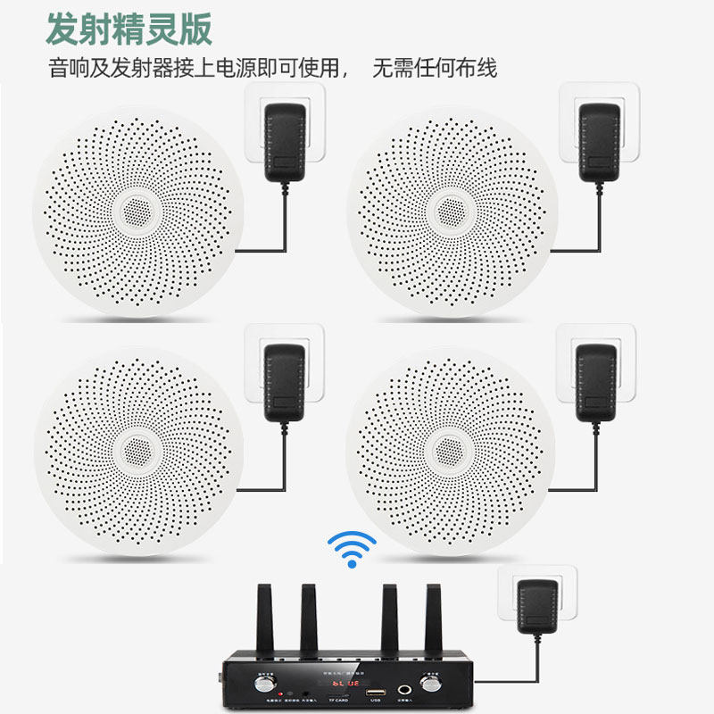 纽曼D25无线明装吊球音响超市店铺吊顶套装商场餐厅背景壁挂喇叭