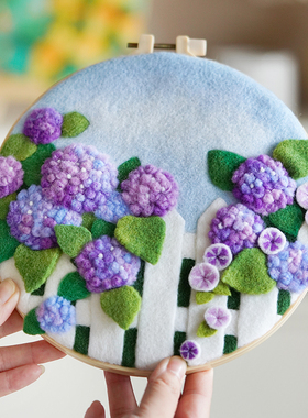 DIY绣绷花卉桌面摆件装饰画