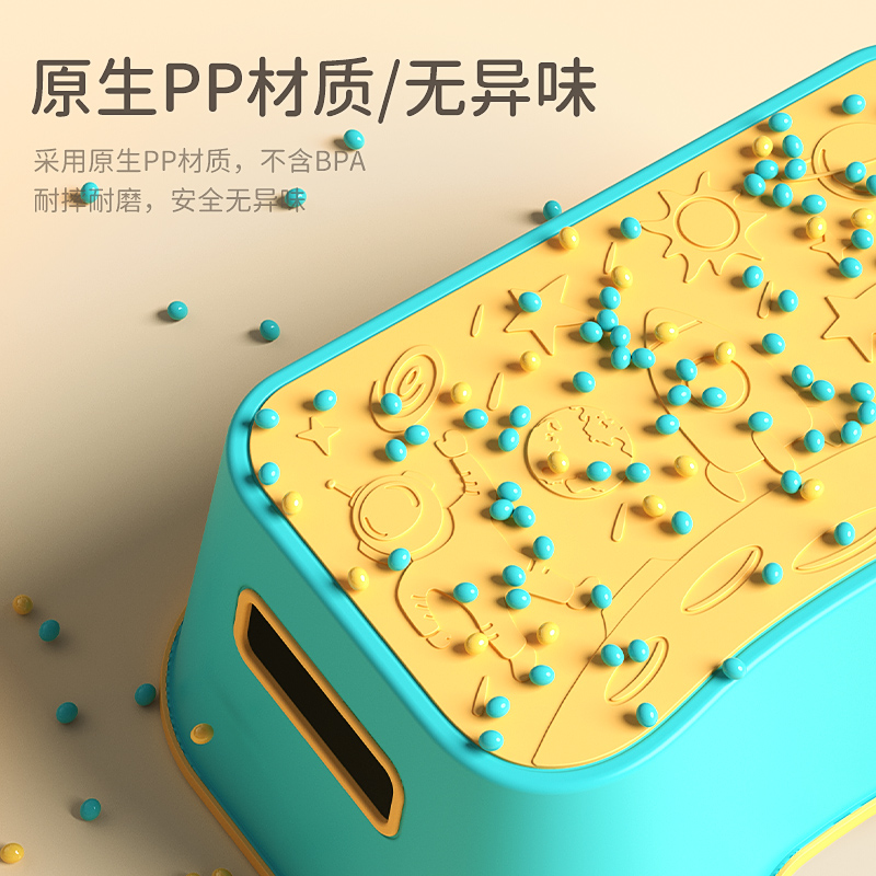 儿童洗手踩脚凳宝宝洗漱垫脚凳浴室马桶刷牙增高防滑钢琴踏板矮凳 - 图3