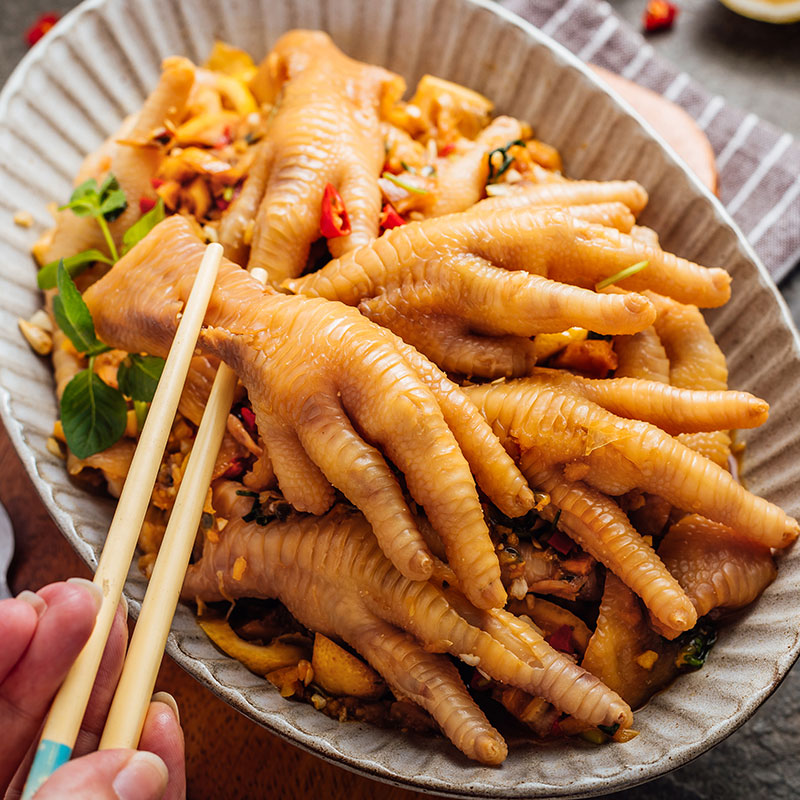 大号鸡爪生冷冻商用生鲜凤爪鸡脚卤味泡椒柠檬酸辣非无骨鸡爪-图1