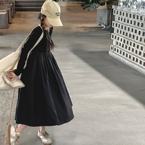 Girl Autumn Dress Dress Dress 2023 New Children Foreign Air Knit Dresses Big Boy Girl Autumn Money Black Long Skirt Tide