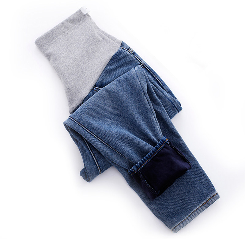 孕妇裤外穿秋冬季直筒裤宽松牛仔裤 小猪季呐孕妇打底裤