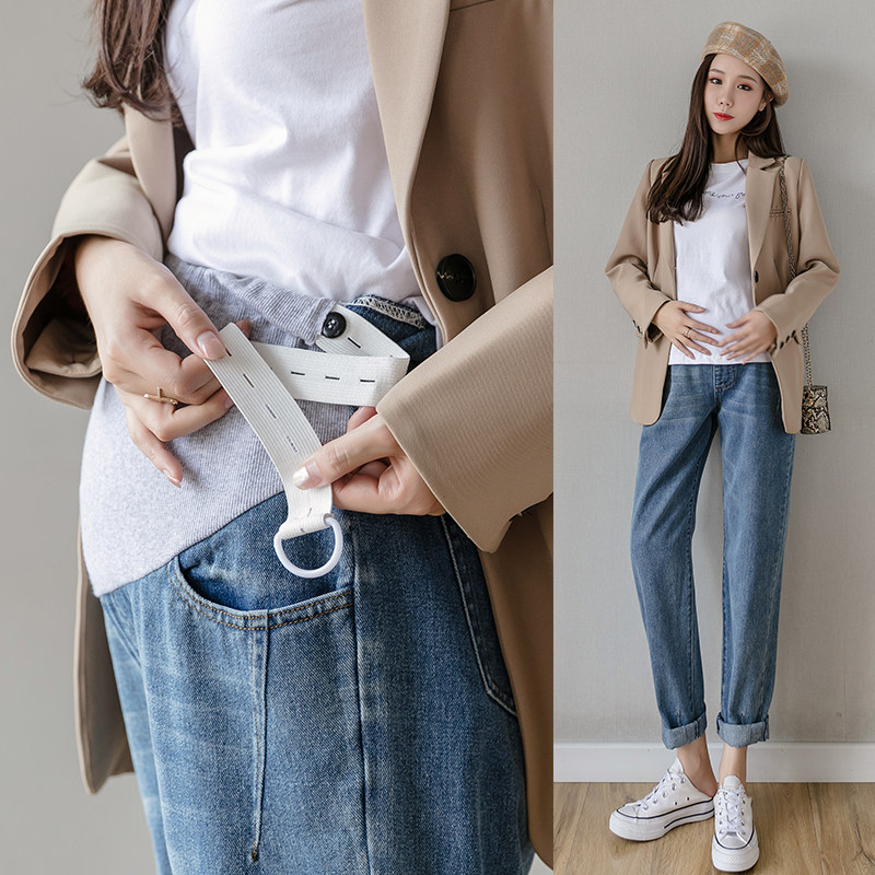 孕妇春秋款矮个子韩版打底裤牛仔裤 贝景云孕妇打底裤