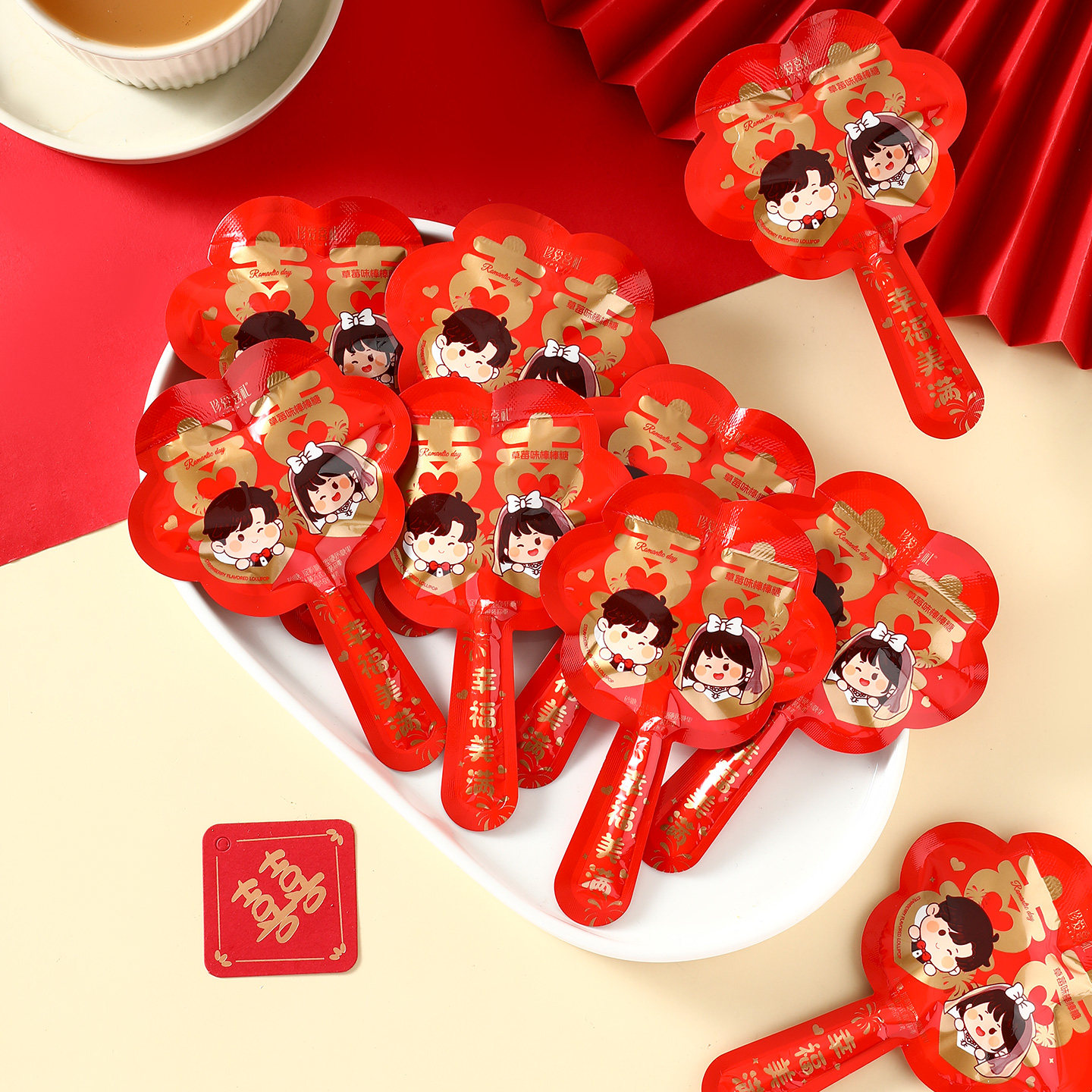 高颜值草莓味棒棒糖伴手礼结婚喜糖散装批发小零食婚庆糖果网红 - 图3