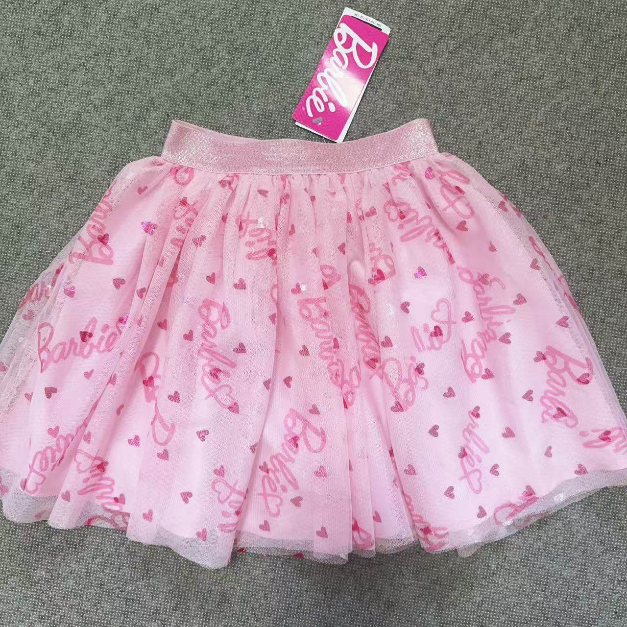 100-140外单儿童女童26年春夏新款芭比字母公主松紧腰半身裙裙子,淘宝优惠券,粉丝福利购,淘宝优惠卷