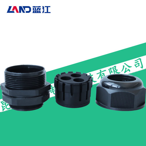 蓝江LAND 三孔尼龙格兰头IP68密封电缆固定头多孔3芯塑料防水接头 - 图1