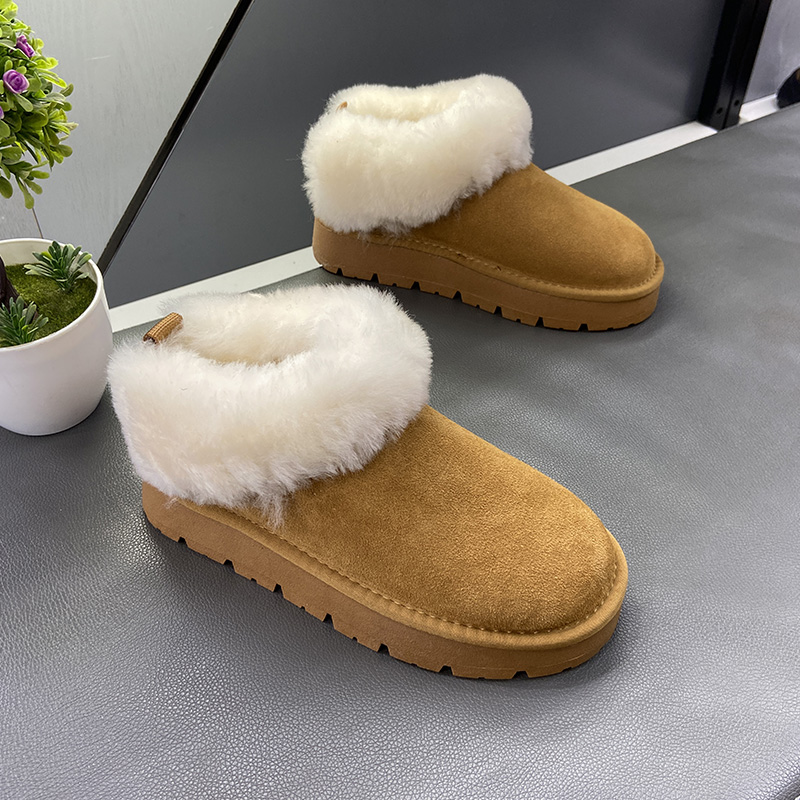 【娜家鞋店】女鞋冬季毛毛鞋真皮羊毛加绒加厚时尚仙女风雪地靴潮 - 图3