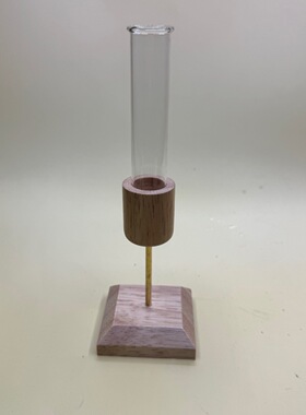 创意木质玻璃试管水培花瓶摆件