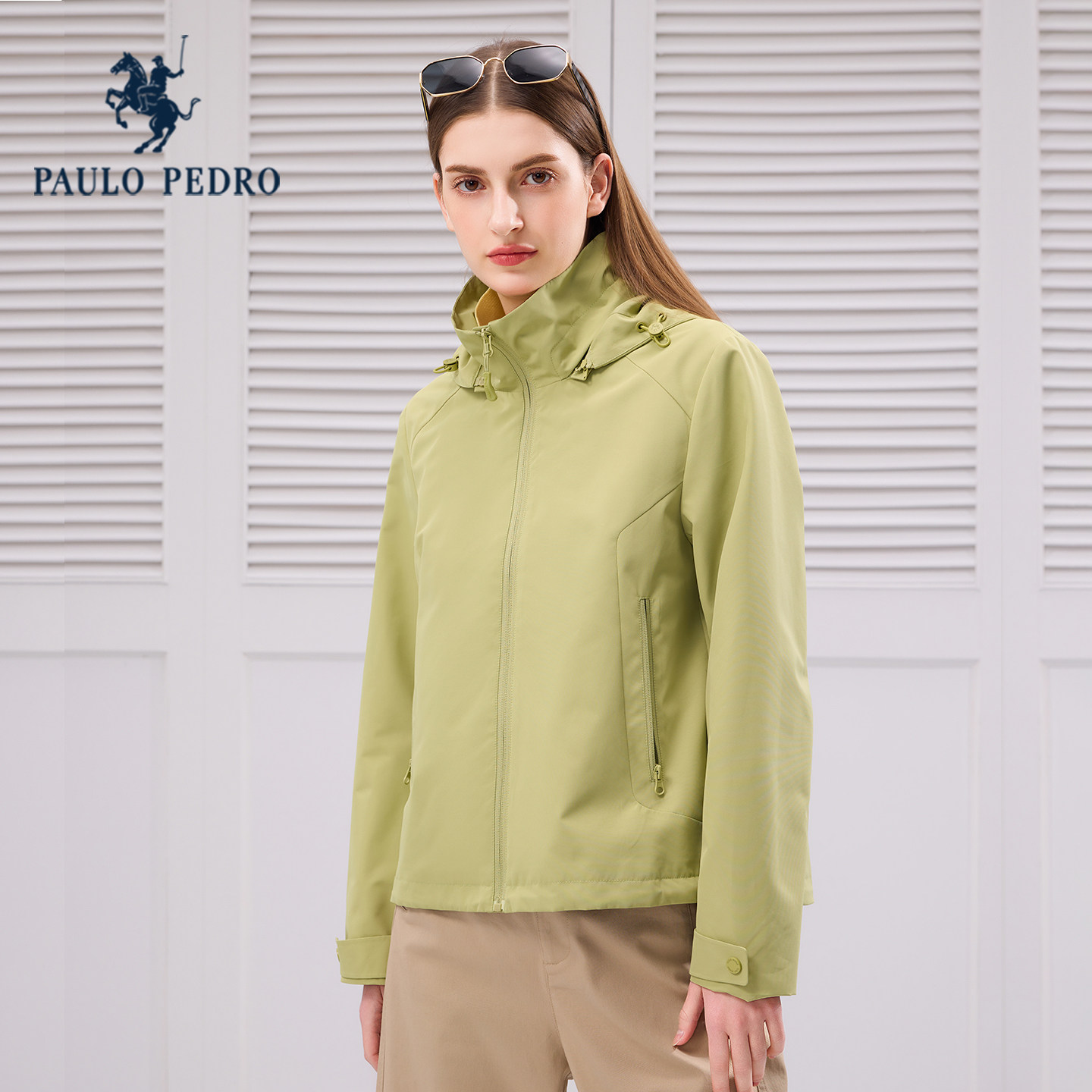 保罗彼得2026春新款女夹克防风户外休闲连帽立领短外套YIFAJ00660,淘宝优惠券,粉丝福利购,淘宝优惠卷