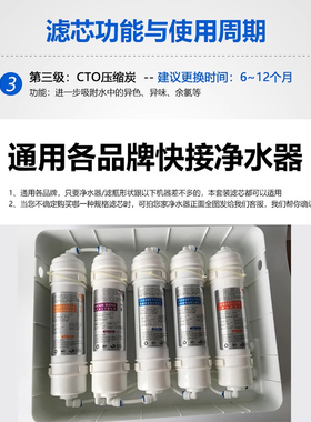 cto快接滤芯纯水机活性炭
