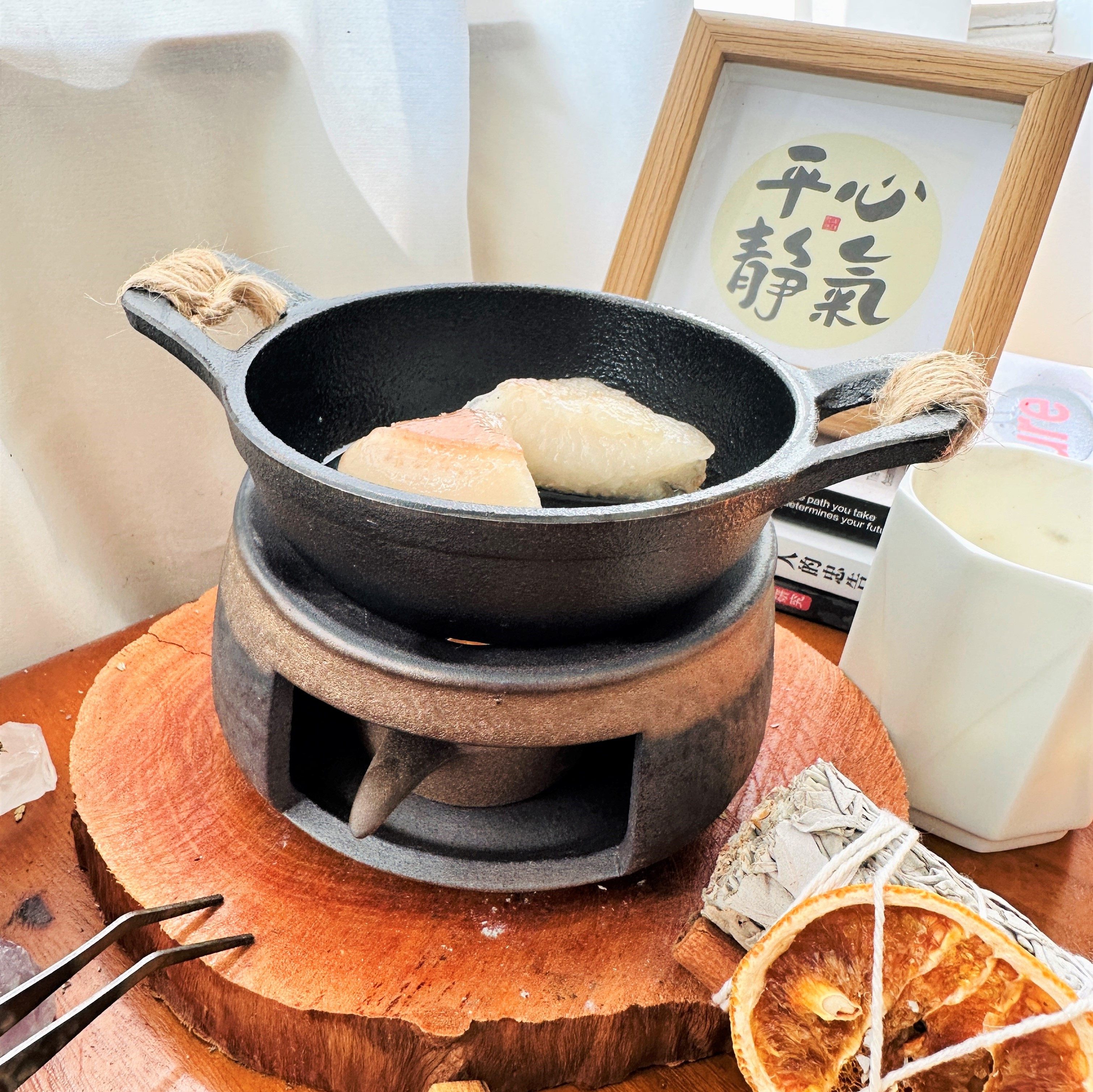 铁锅熏香烤炉坚果围炉煮茶雪松植物熏香炉净化空气香炉陶瓷香炉,淘宝优惠券,粉丝福利购,淘宝优惠卷