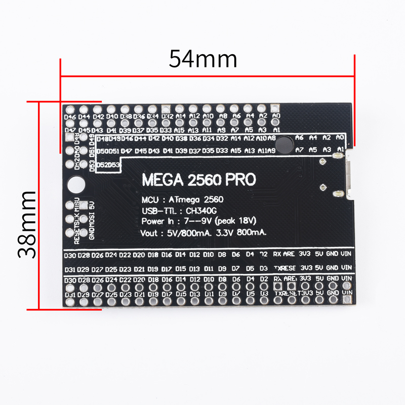 Mega2560 Pro兼容Arduin ATmega2560-16AU USB CH340学习开发板 - 图2