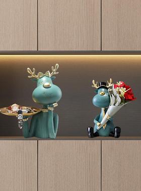 钥匙收纳玄关摆件托 托盘入户轻奢高档客厅乔迁新居礼物鞋柜装饰