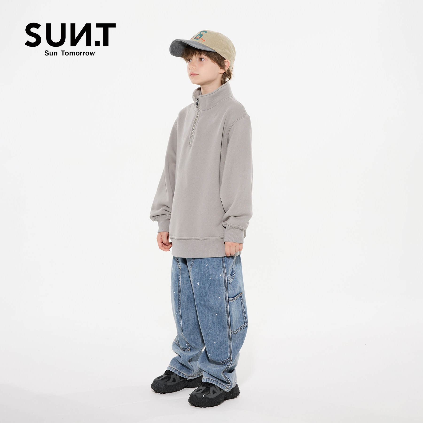 suntomorrow2025冬装新款儿童牛仔裤中大童男童加绒加厚直筒长裤,淘宝优惠券,粉丝福利购,淘宝优惠卷