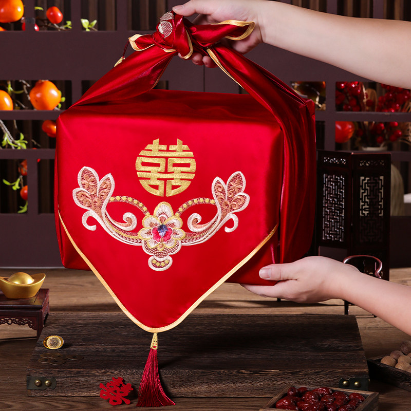 高档刺绣结婚包袱皮新娘陪嫁用品订婚庆专用红包裹布婚礼用品大全,淘宝优惠券,粉丝福利购,淘宝优惠卷