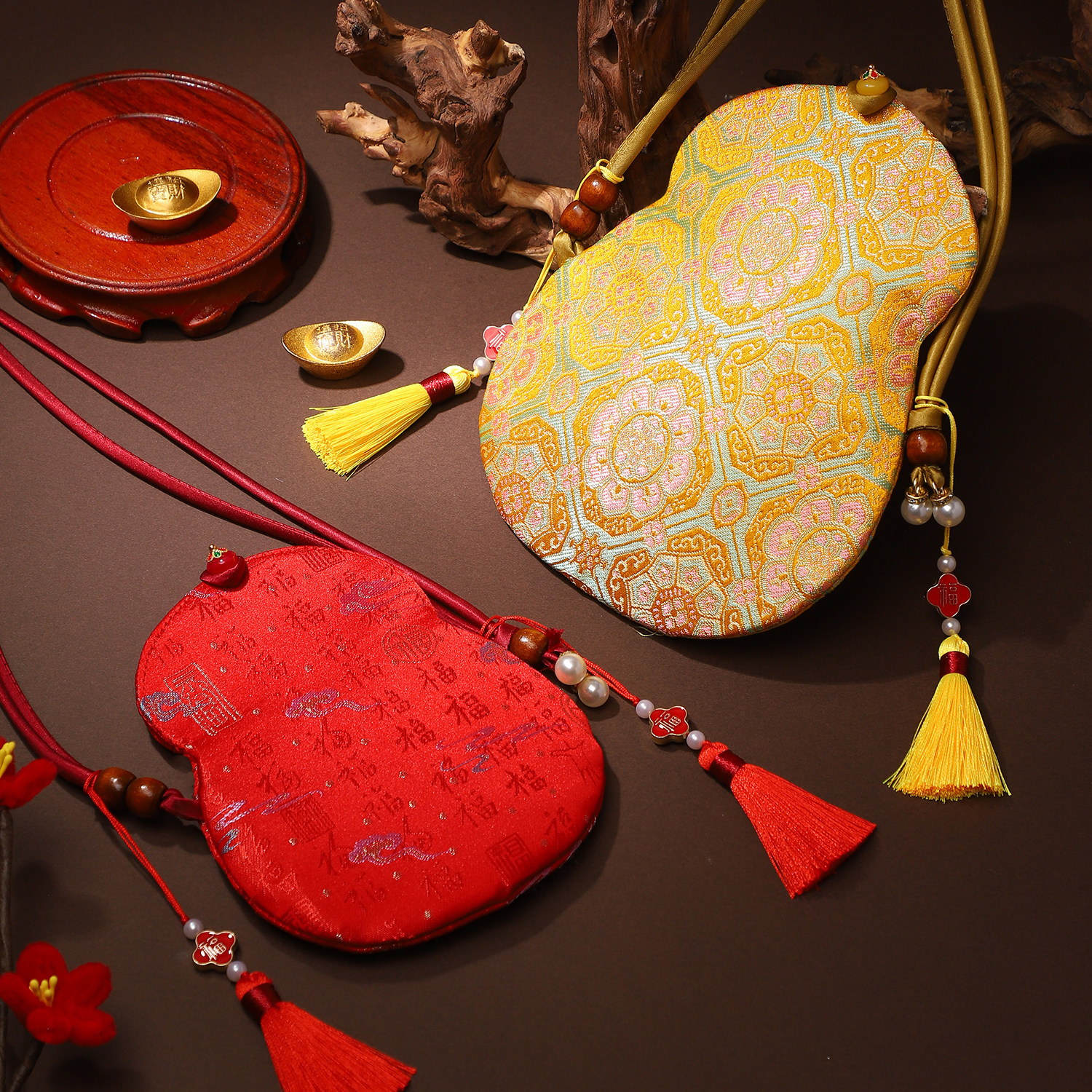 新中式国风儿童宋锦葫芦包古风刺绣汉服斜挎包压岁钱包包手机包,淘宝优惠券,粉丝福利购,淘宝优惠卷