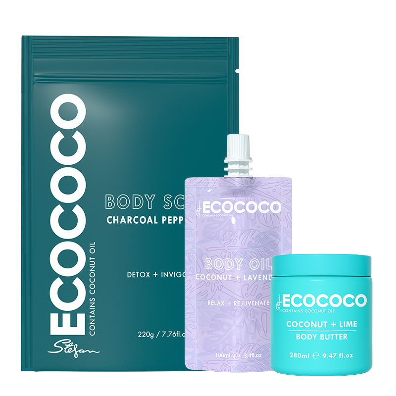 ecococo澳洲进口磨砂膏身体椰子油 ECOCOCO海外身体护理套装