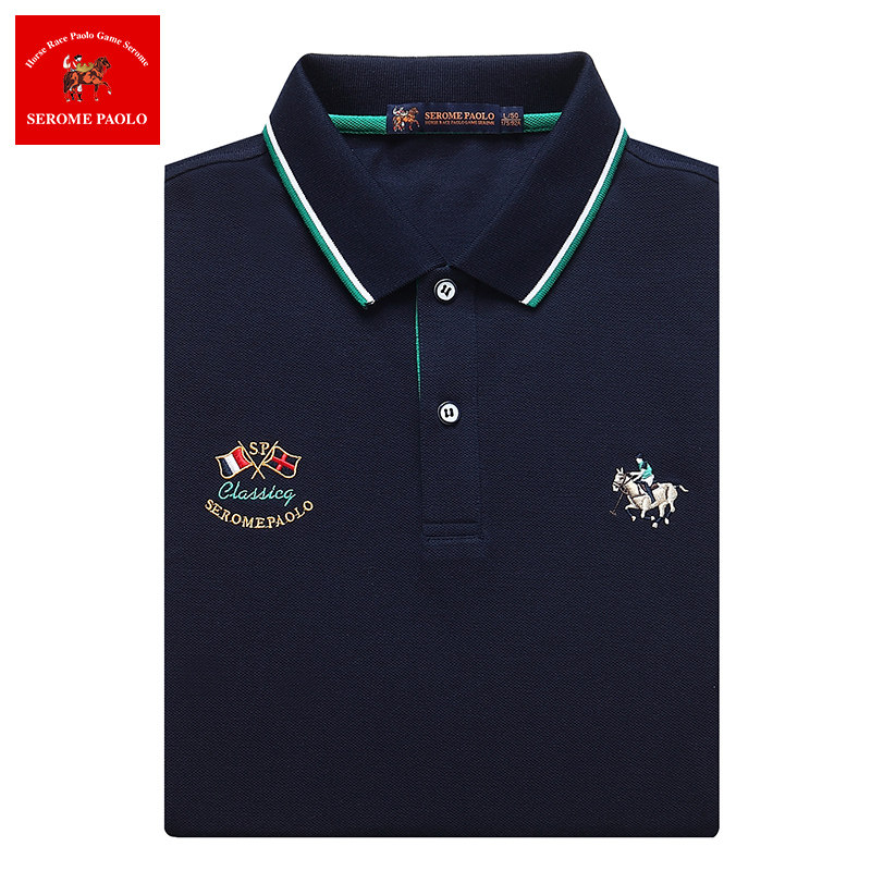 长袖纯棉秋季男士保罗翻领polo衫 圣洛蒙保罗T恤