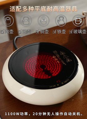 品陶堂草木灰釉下彩手绘壶电陶炉