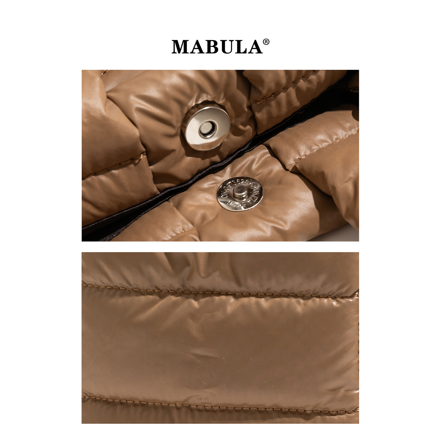 MABULA极简纯色绗缝夹棉斜挎包女2025秋冬休闲手提包百搭单肩包,淘宝优惠券,粉丝福利购,淘宝优惠卷