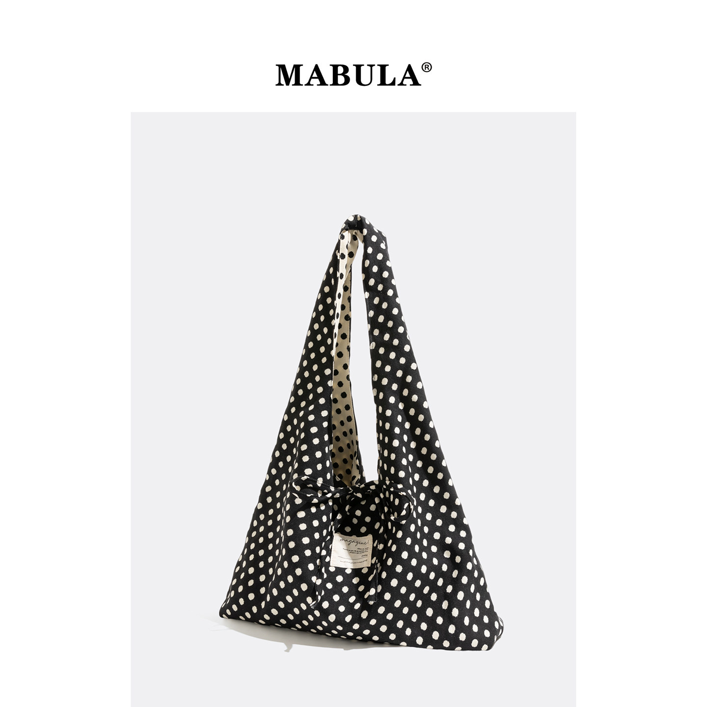 MABULA波点托特包2025秋冬新款手提包小众通勤大容量单肩帆布包包,淘宝优惠券,粉丝福利购,淘宝优惠卷