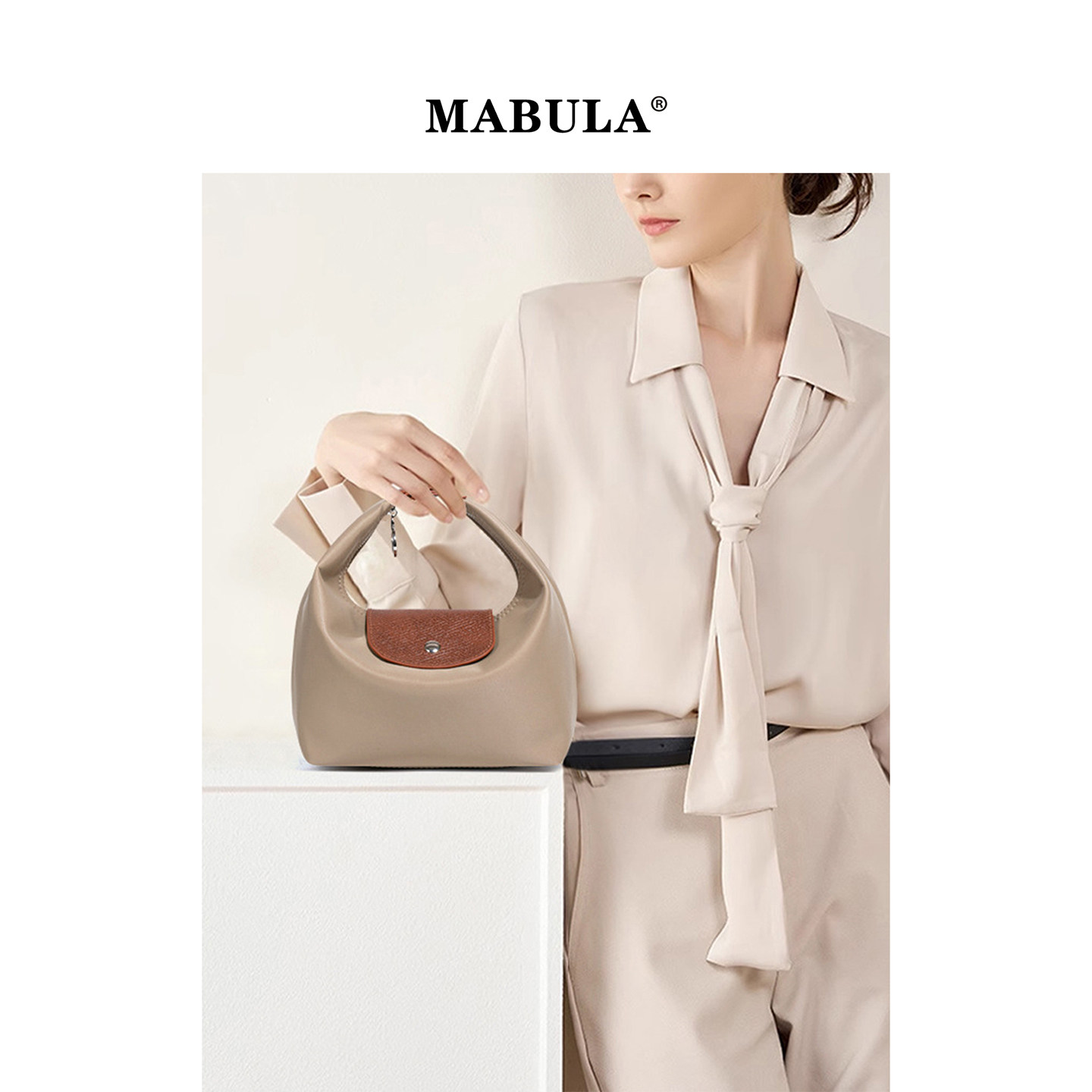 MABULA简约通勤尼龙饭盒包女2025新款手拎饺子包大容量单肩斜挎包,淘宝优惠券,粉丝福利购,淘宝优惠卷