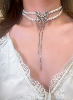 晚宴星光！超闪珍珠choker项链新款爆款锁骨链女高级感颈链