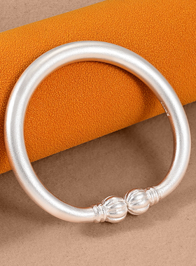 银千造足银999古法南瓜头手镯