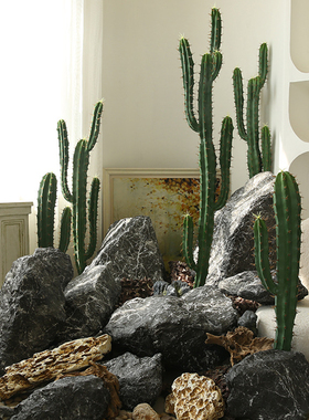 玻璃钢庭院景观造景石头摆件假山