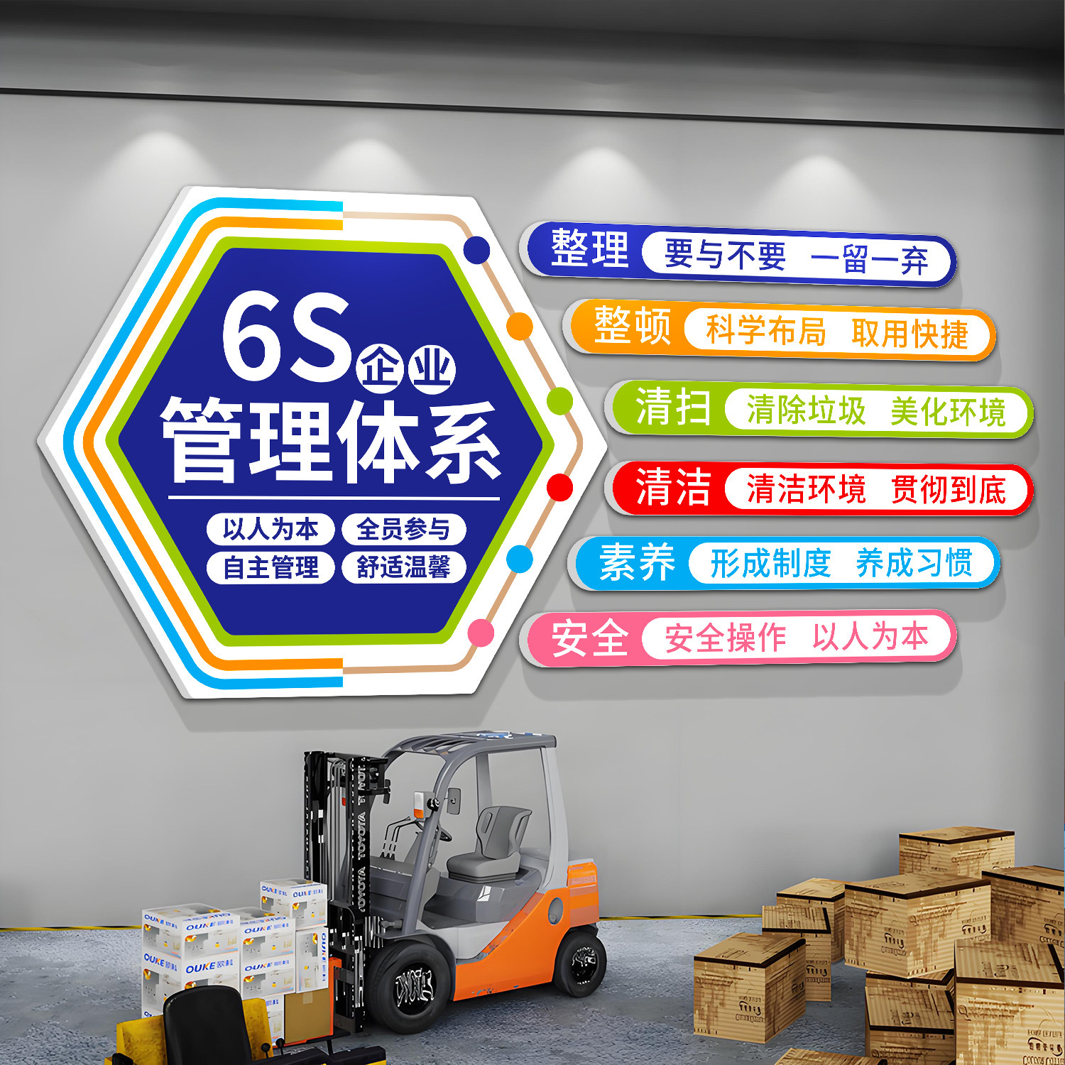 办公室墙面装饰励志宣传背景墙工厂生产车间标语墙贴6s管理文化墙,淘宝优惠券,粉丝福利购,淘宝优惠卷