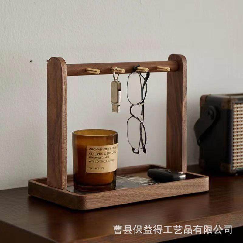 木质收纳架黑胡桃钥匙架桌面木制整理架玄关钥匙架实木置物架,淘宝优惠券,粉丝福利购,淘宝优惠卷