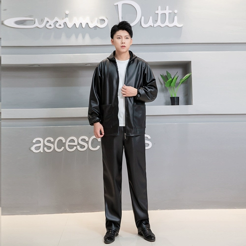 Штаны, толстовка с капюшоном, флисовый водонепроницаемый ветрозащитный удерживающий тепло комплект для пожилых людей для работы, для среднего возраста, оверсайз