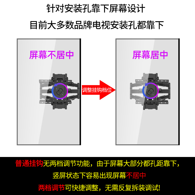 通用37/55/60/65/70寸电视机网络直播抖音竖屏挂架360度旋转手机 - 图2