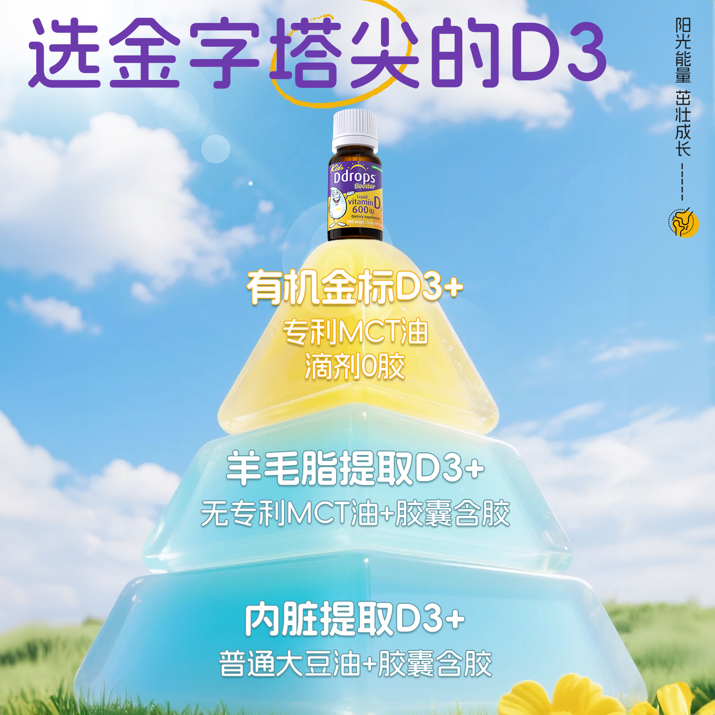 Ddrops滴卓思婴幼儿d3滴剂宝宝补钙vd3DD小滴瓶维d600IU维生素d*2